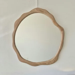 miroir rond bois