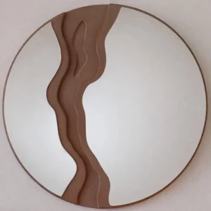 Miroir rond bois