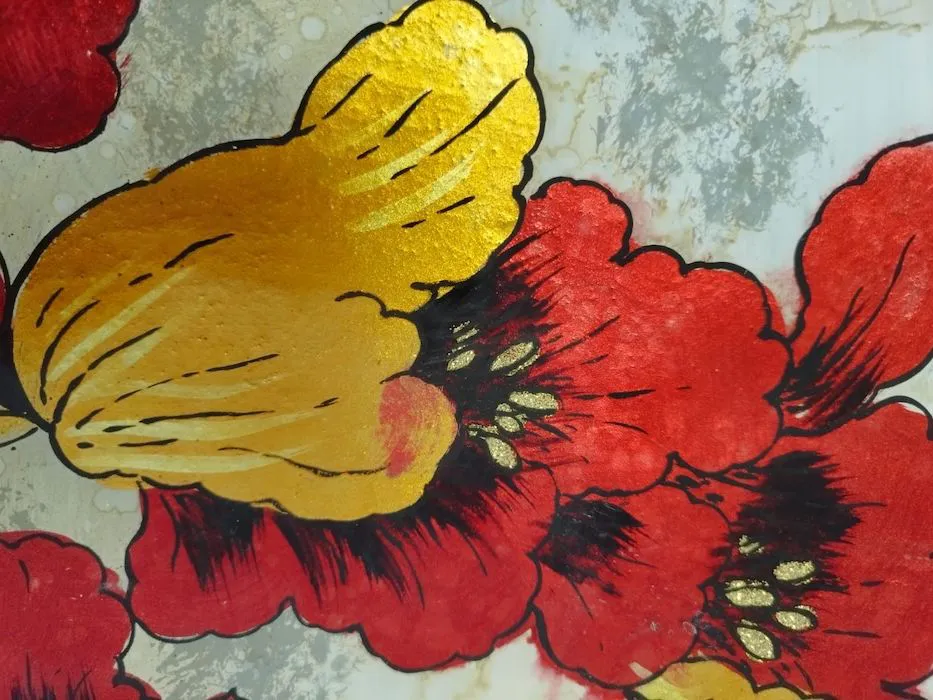 Plat carré Iris rouge – Image 2