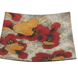 Plat carré Iris rouge