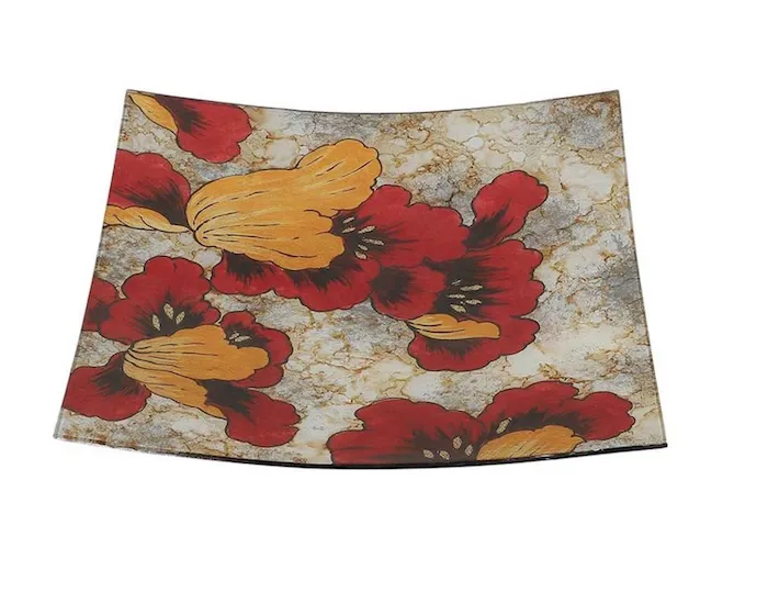 Plat carré Iris rouge