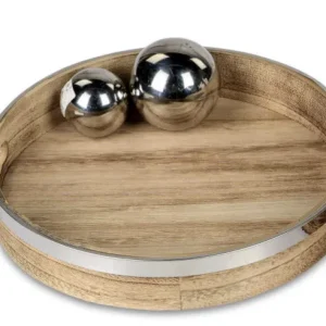 Plateau rond Bois Inox