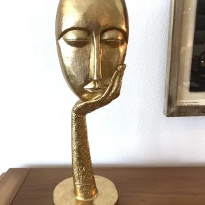 Sculpture Démasquez ! doré