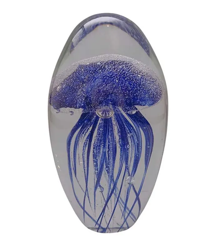 Sulfure / Presse papier Méduse bleue