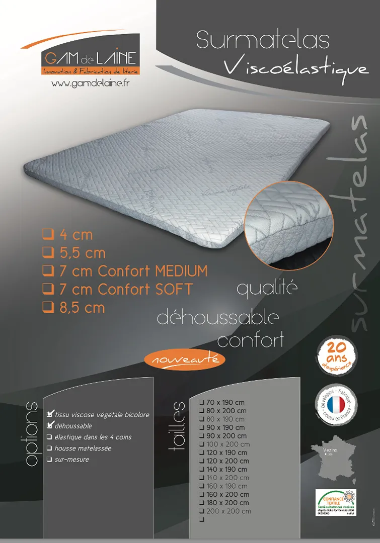 Surmatelas à mémoire de forme 160 x 200 – Image 2