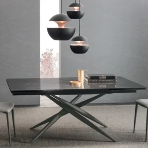 Table Milano extensible céramique et métal