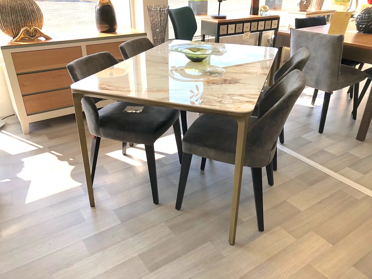 Table Slim extensible céramique et métal