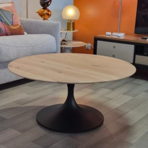 table basse ronde noir chêne
