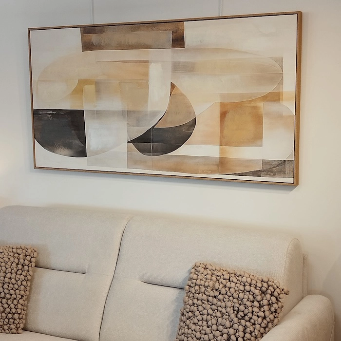 peinture contemporaine beige marron