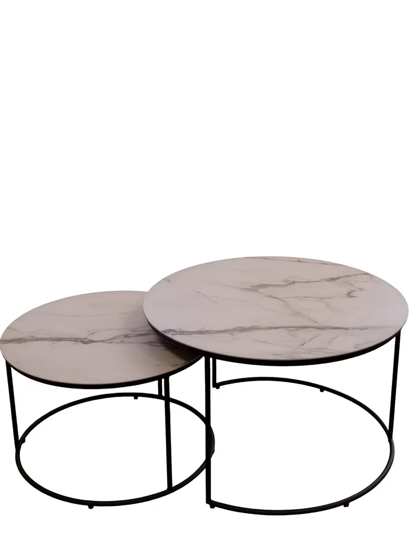 Table basse Gigogne ronde Marbrées – Image 6