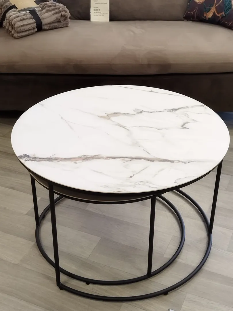 Table basse Gigogne ronde Marbrées – Image 2