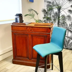 Tabouret de bar rotatif Yam bleu