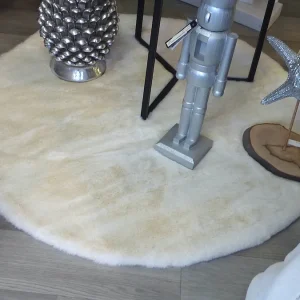 Tapis Diego rond ivoire