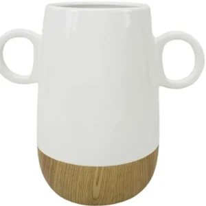 Vase Boho blanc et bois