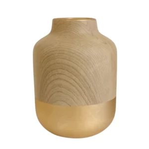 vase bois doré