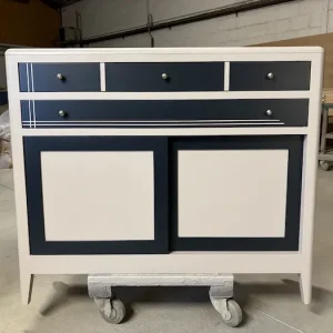 Bibus 2 tiroirs Louisiane 2 portes coulissantes noir & gris