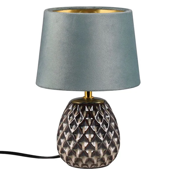 Lampe Ananas Velours Bleu – Image 2