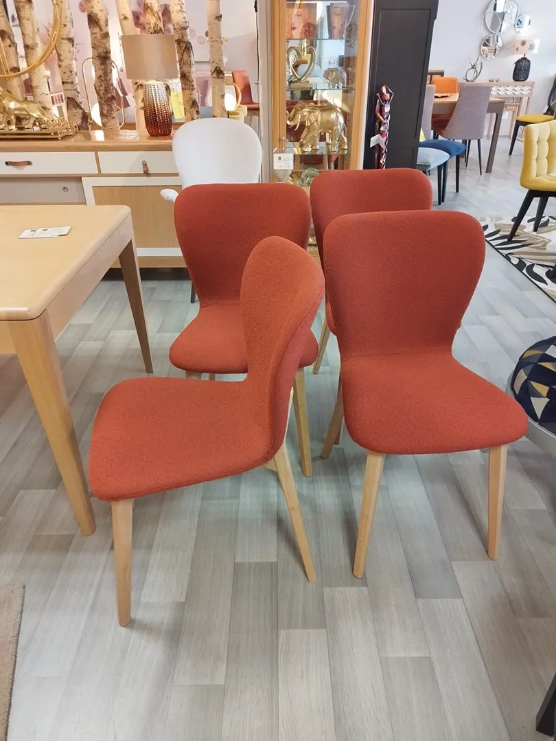 Lot de 4 chaises Jacobson tissu brique – Image 2