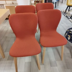 Lot de 4 chaises Jacobson tissu brique